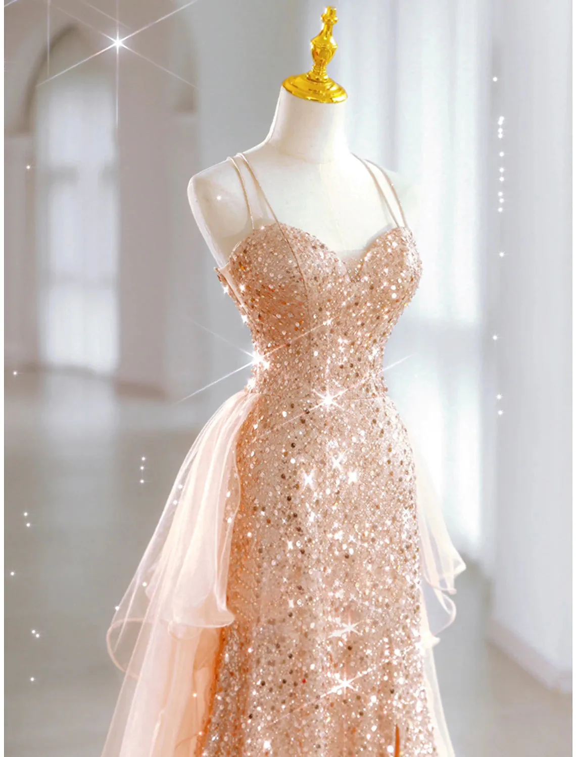 A-Line Prom Dresses Sparkle & Shine Dress Wedding Guest Sweet 16 Floor Length Sleeveless Sweetheart Tulle with Sequin