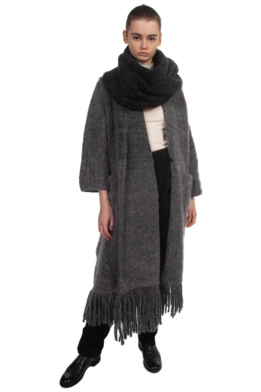 Black Brushed Mohair Scarf