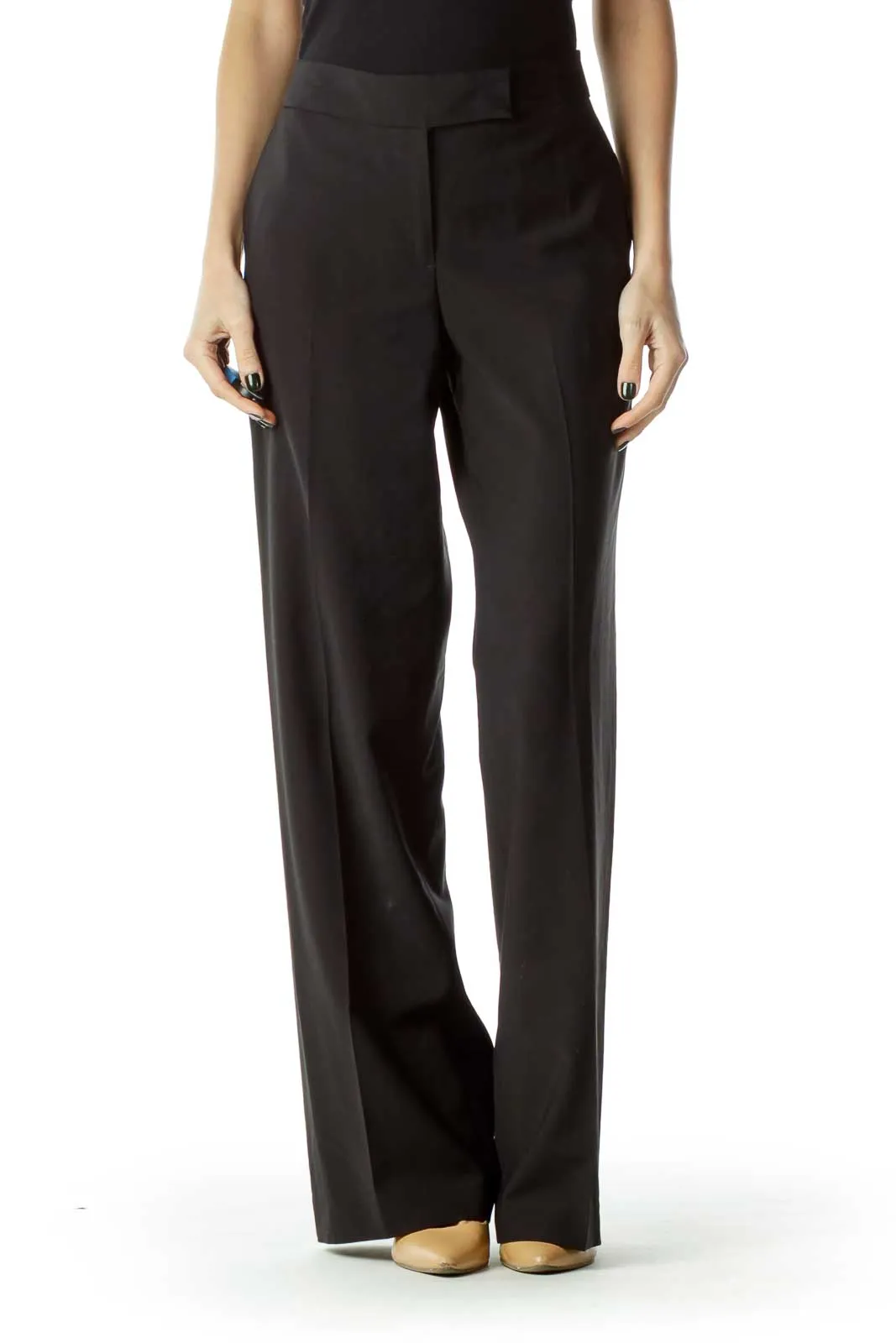 Black Straight-Leg Signature Pants