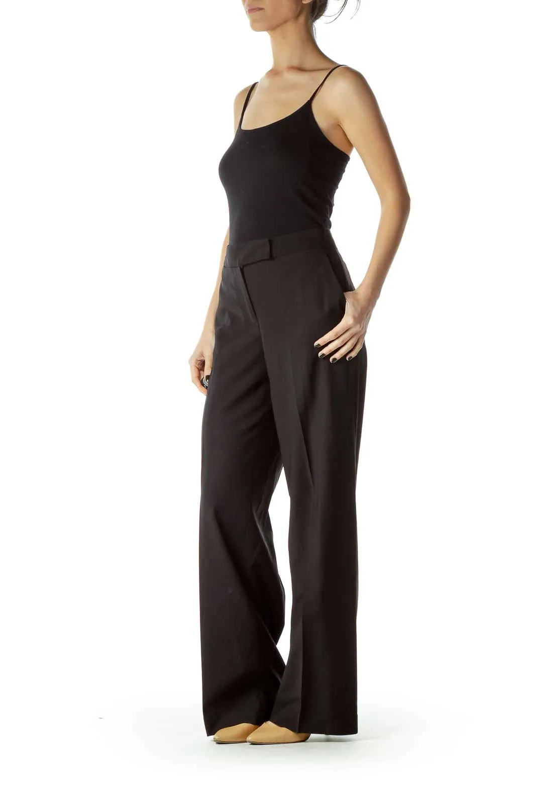 Black Straight-Leg Signature Pants