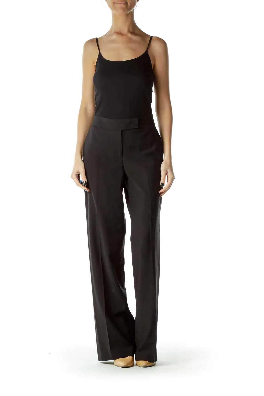 Black Straight-Leg Signature Pants