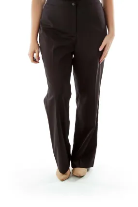 Black Straight-Leg Slacks