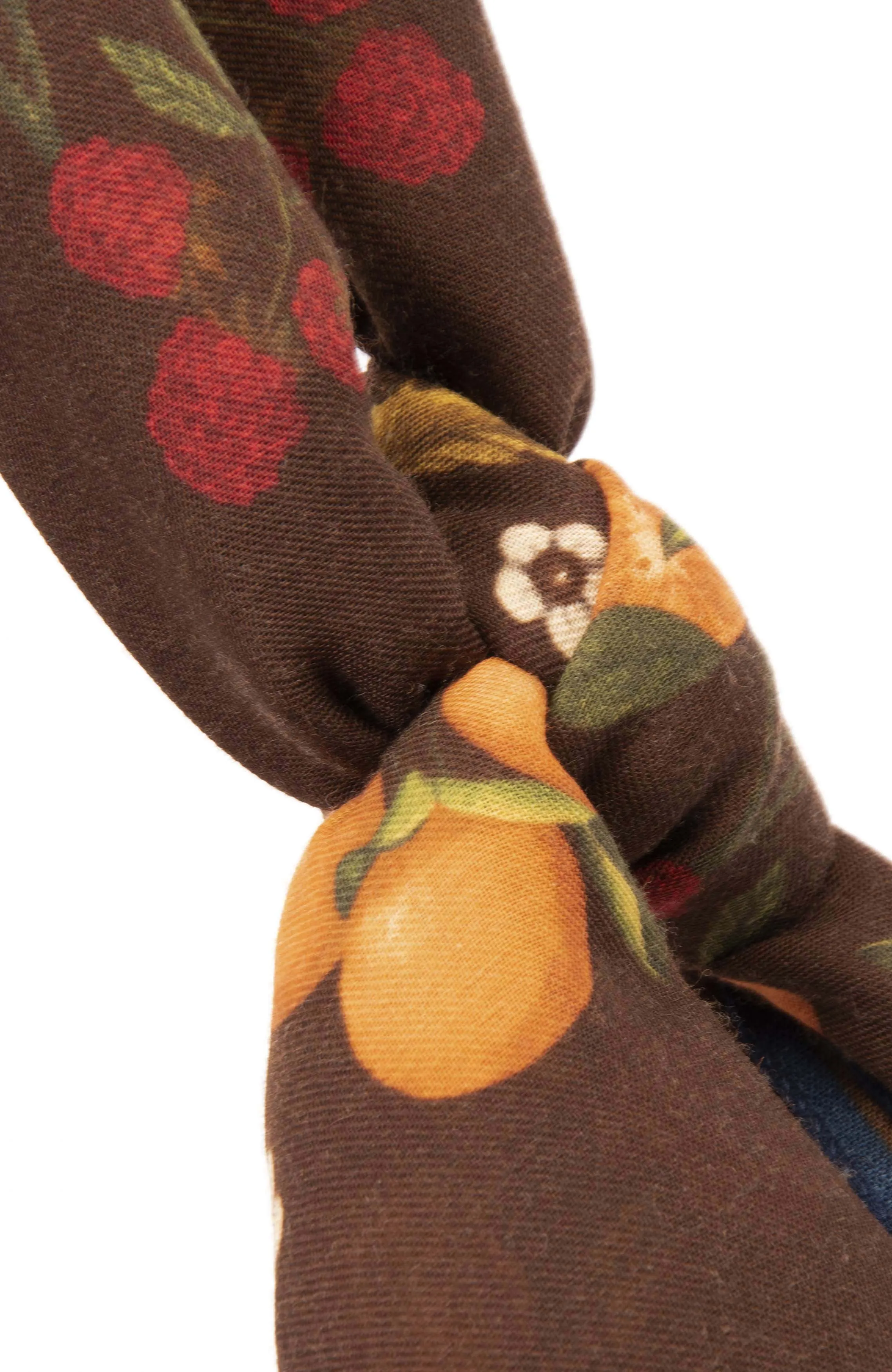 Brown Pure Italian Wool Tangerine Scarf