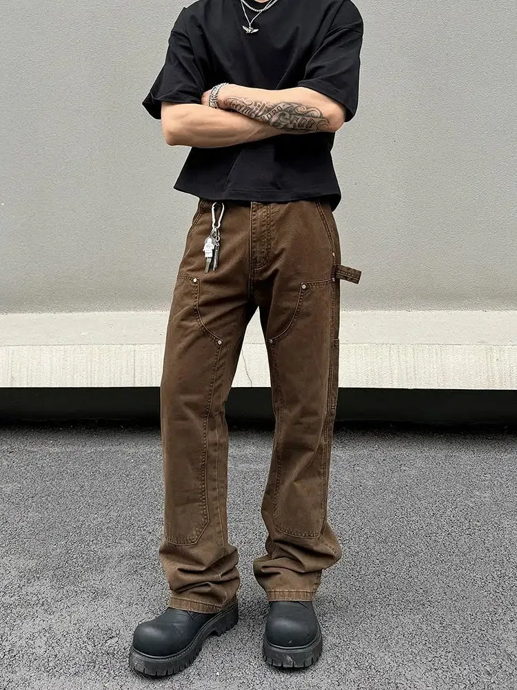 Brown Straight-leg Jeans