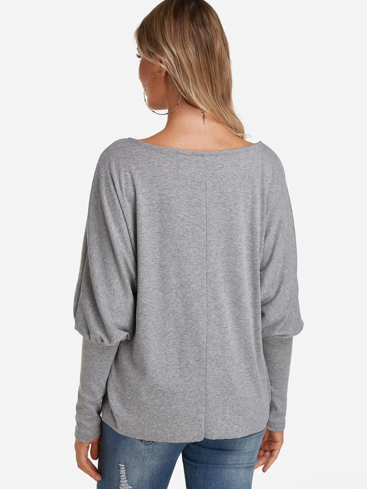 Custom One Shoulder Plain Self-Tie Long Sleeve Top