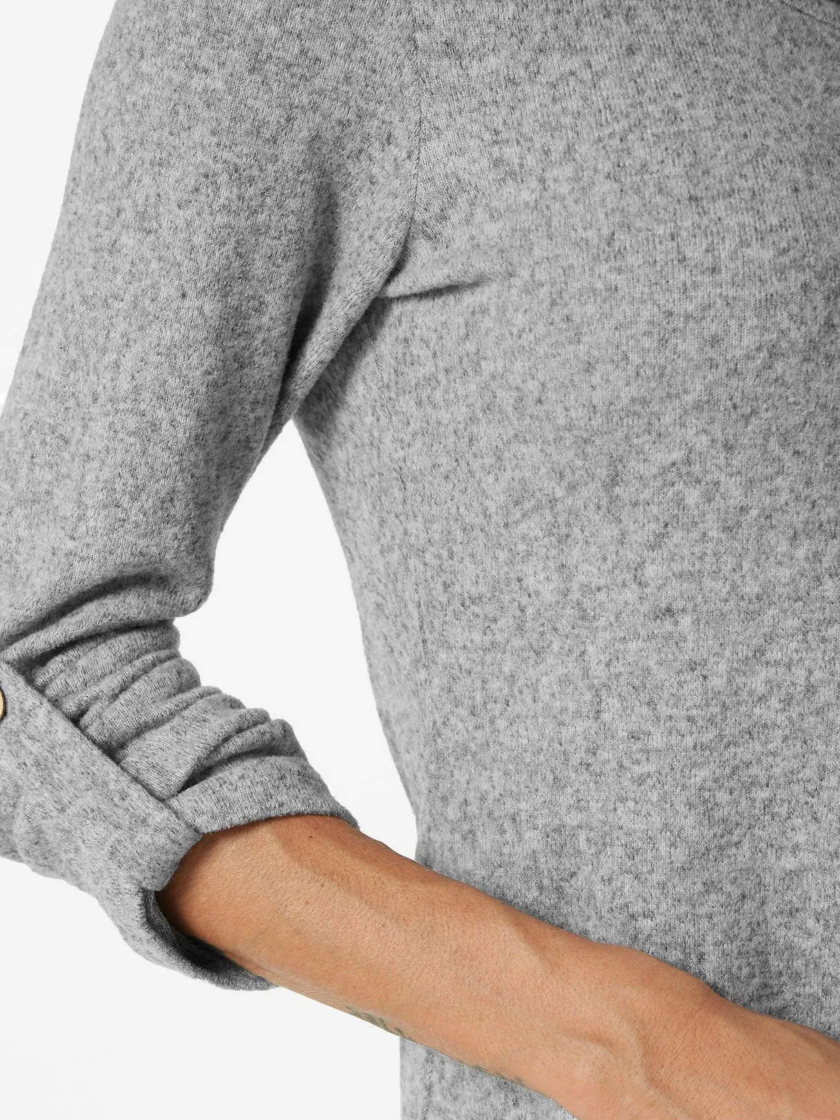 Custom Round Neck Plain Long Sleeve Grey Top