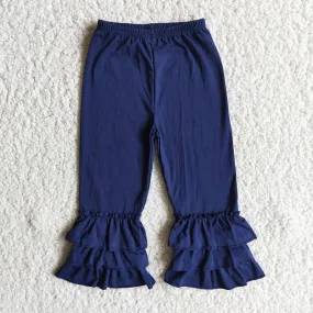 Dark blue lace ruffle pants