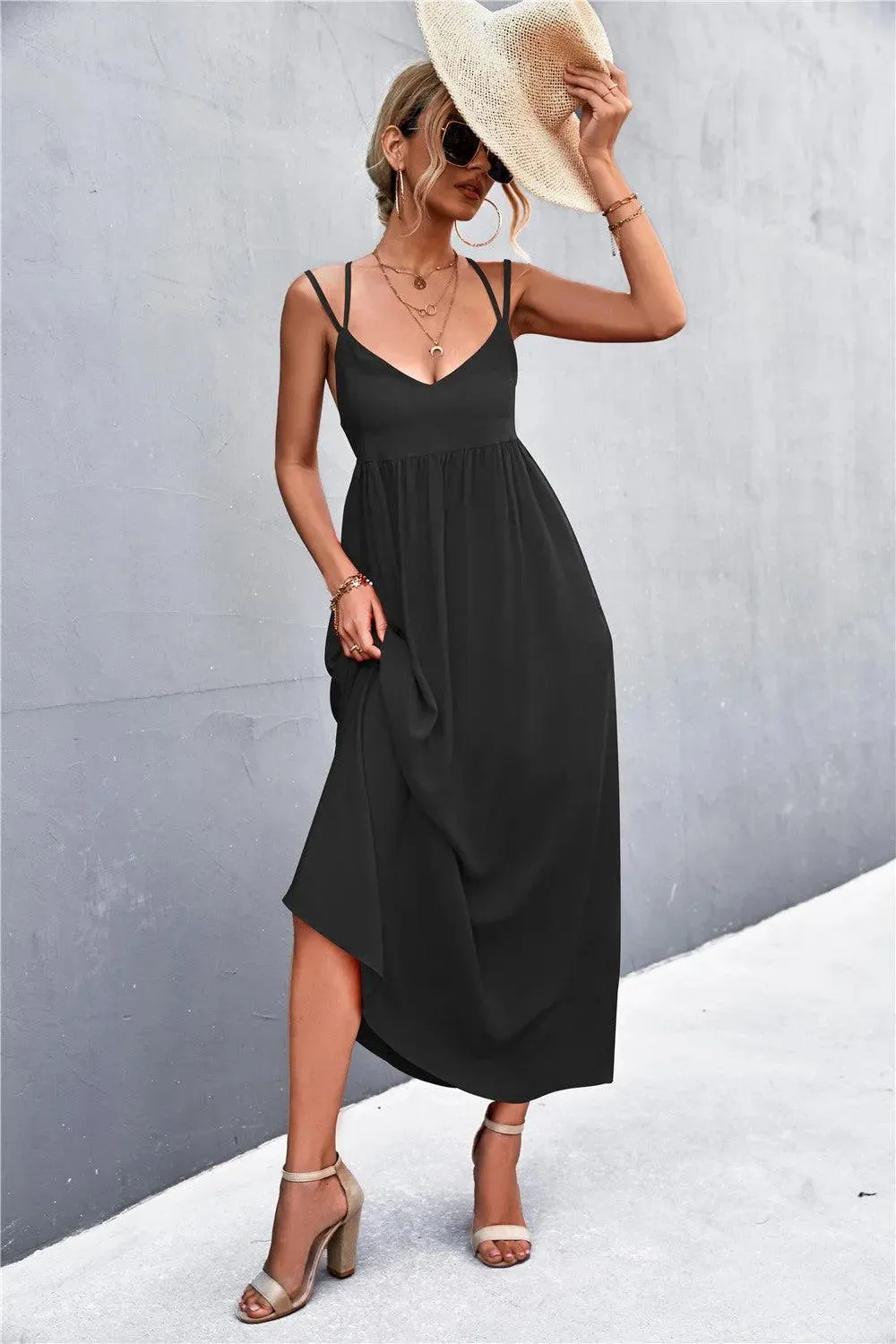 Double Strap Tie Back Dress - Look Chic & Stylish in This Summer Dress