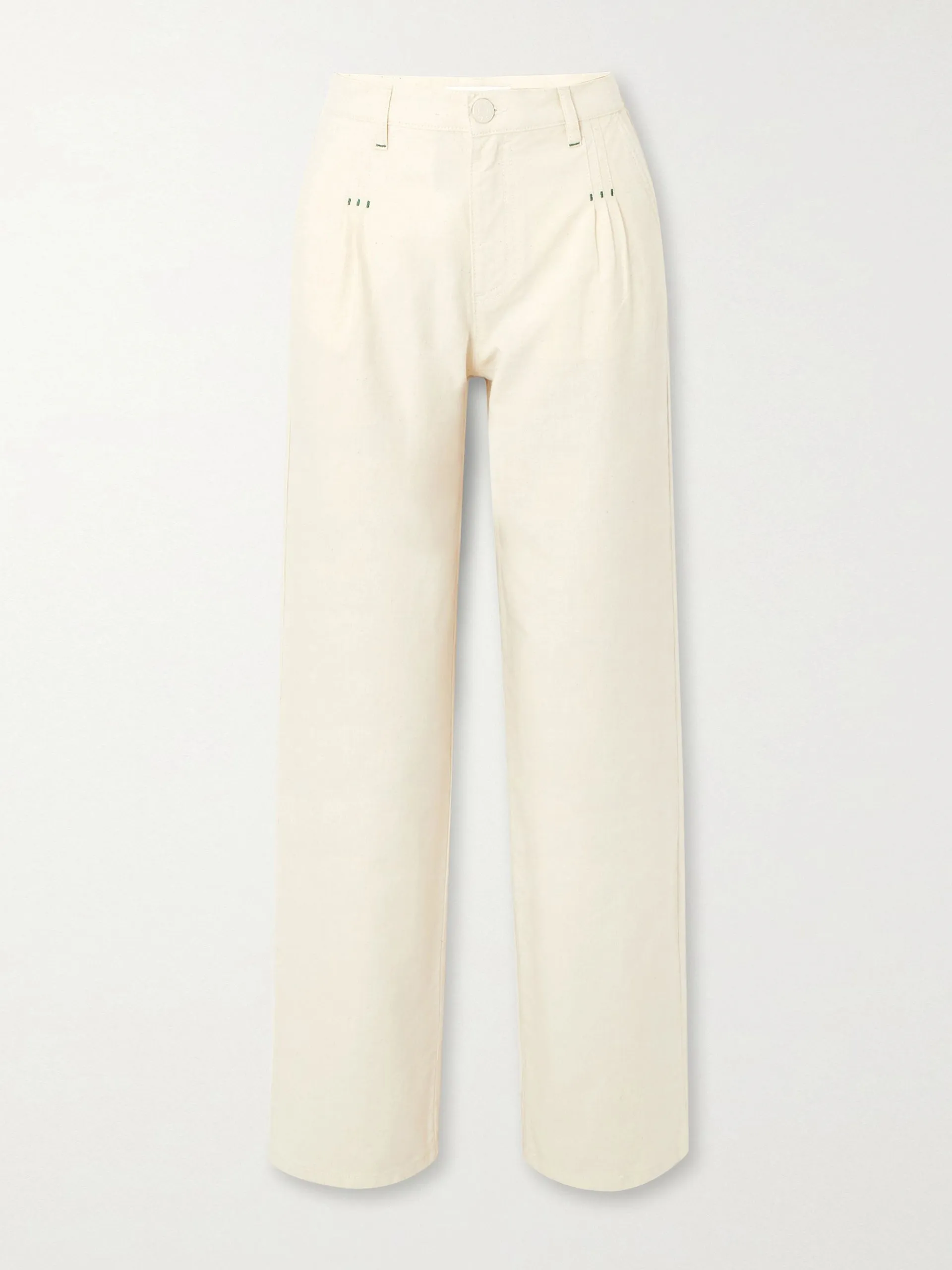 Embroidered high-rise tapered jeans