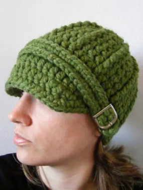 Green buckle beanie winter hat