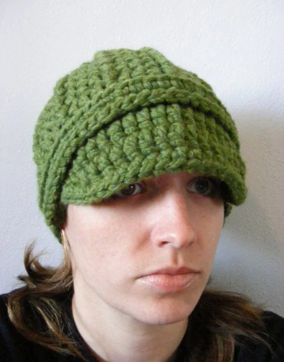 Green buckle beanie winter hat