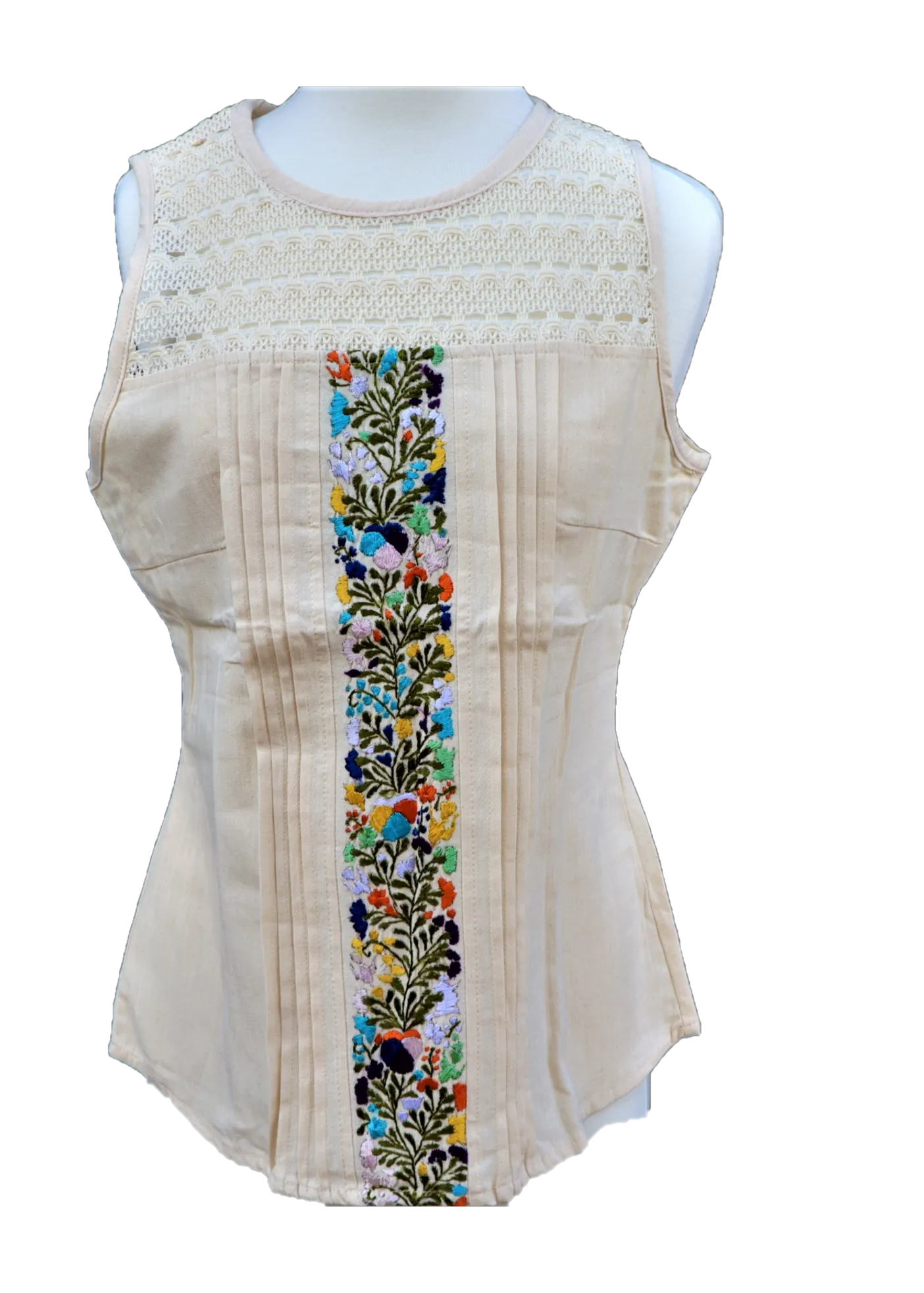 Hand Embroidered Summer Sleeveless Blouse