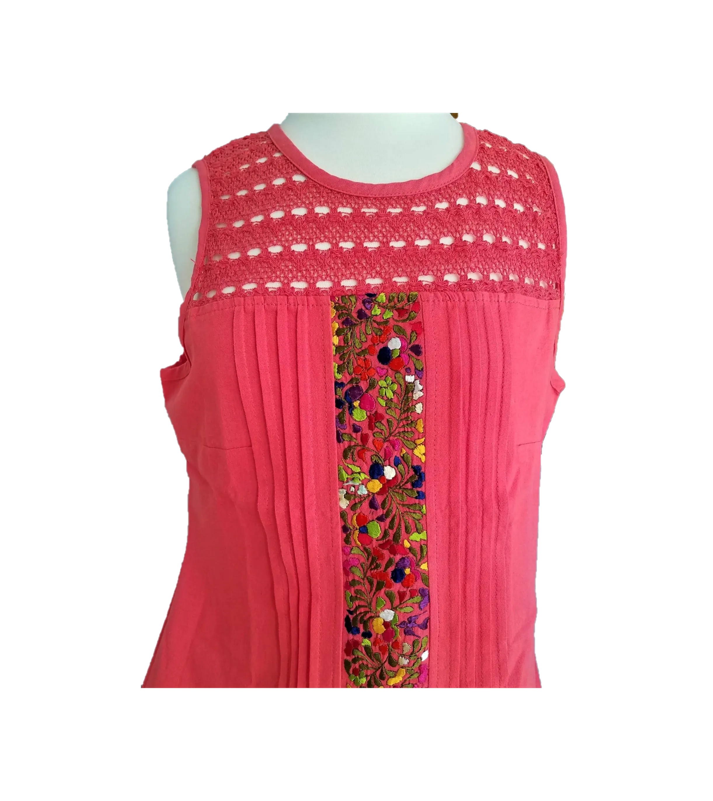 Hand Embroidered Summer Sleeveless Blouse