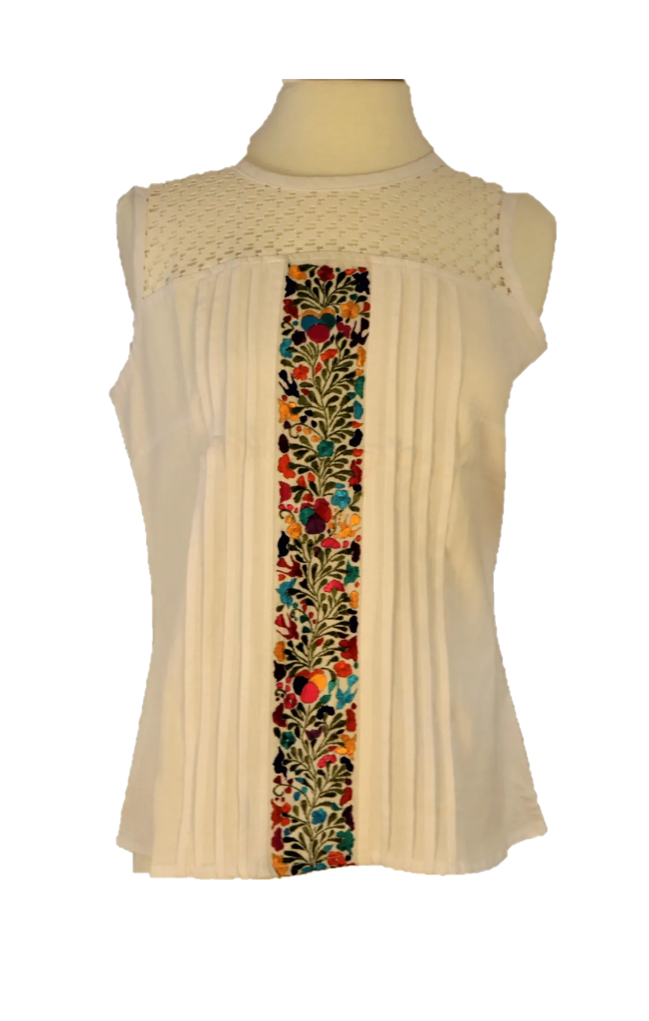 Hand Embroidered Summer Sleeveless Blouse