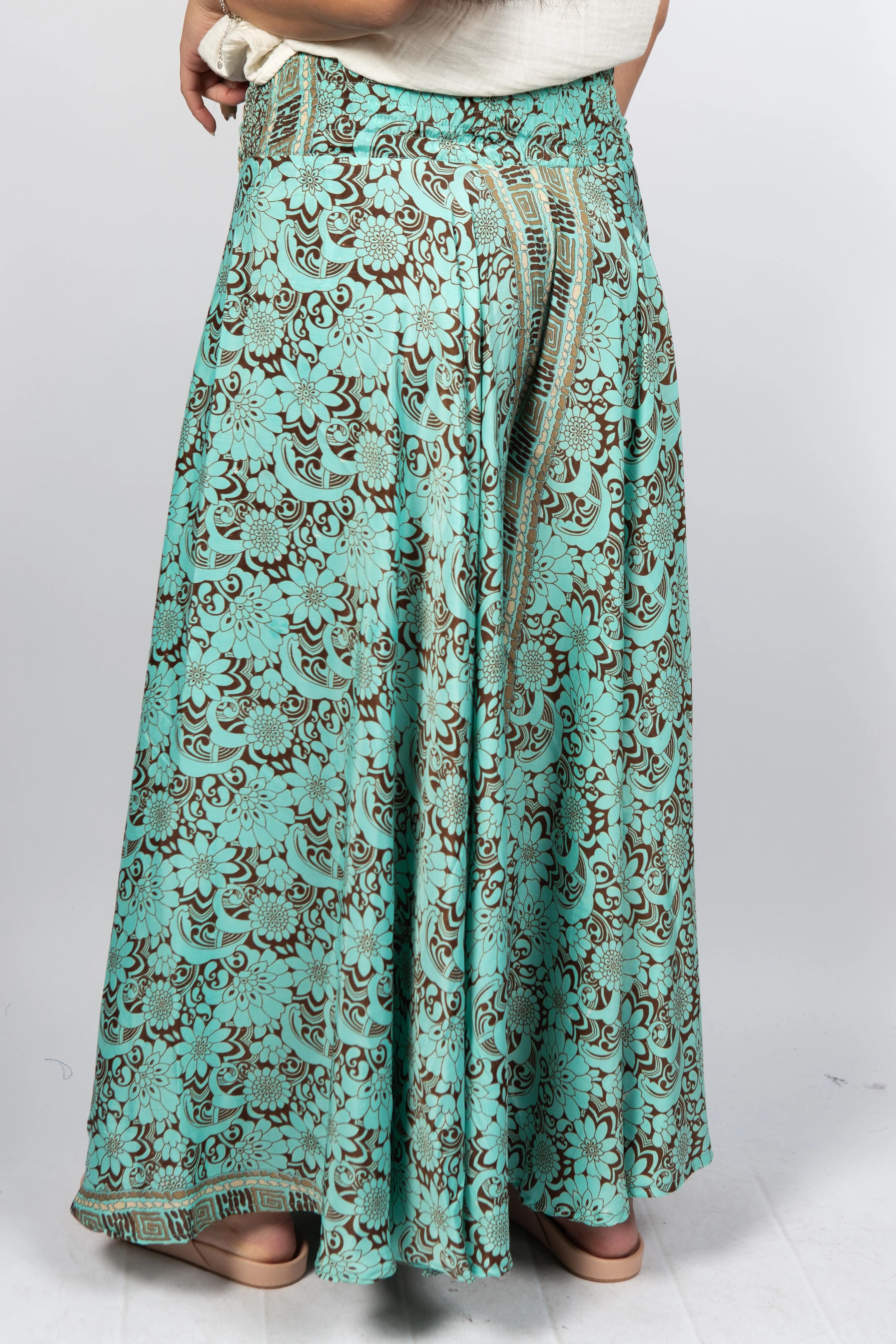 Hera Wide Leg Pants Turquoise Brown