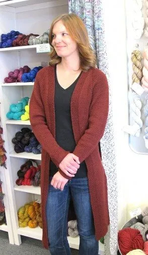 Knitting Pure & Simple Top Down Long Open Cardigan Pattern