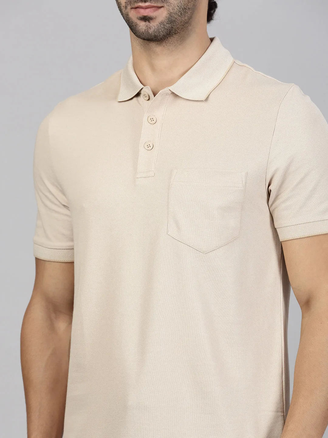 Mens Expert Polo Tshirt with Pocket Beige EP31