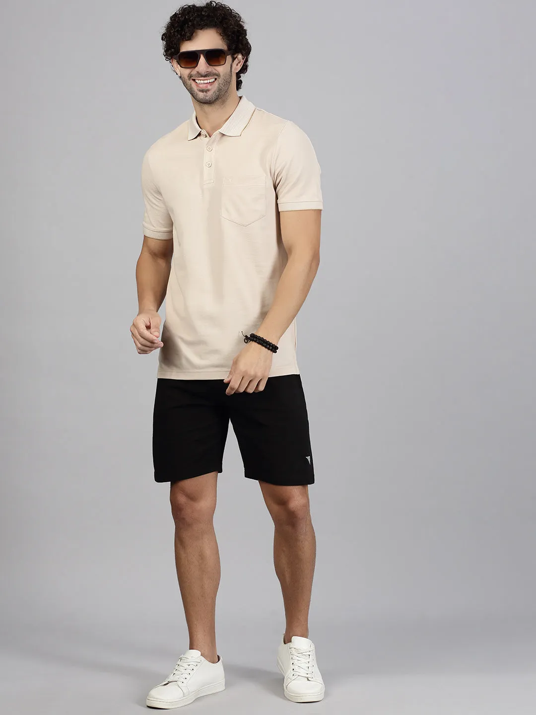 Mens Expert Polo Tshirt with Pocket Beige EP31