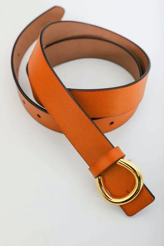 Minimalist Gold Belt- Camel