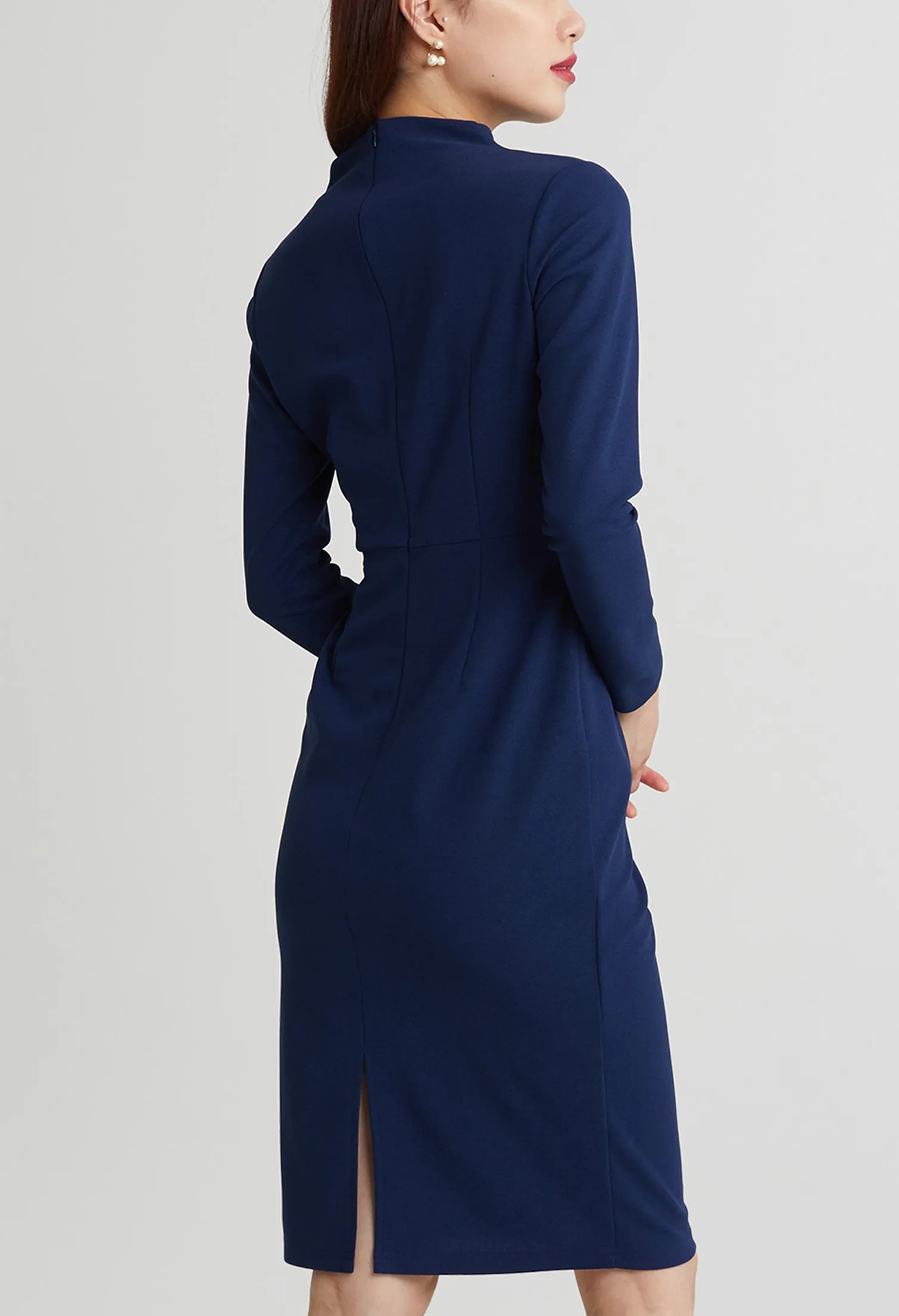 Minimalist V-Neck Midi Dress