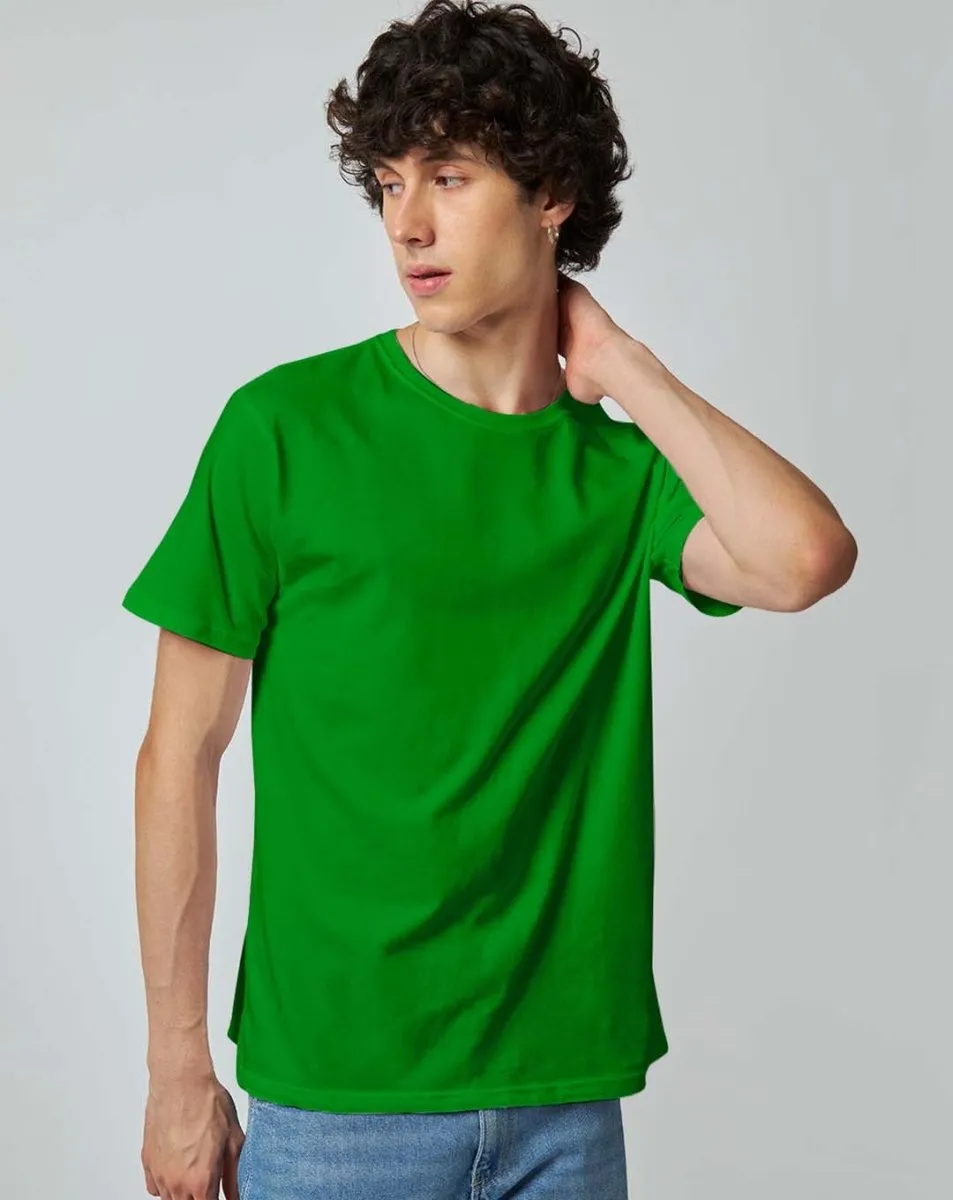 Parrot Green Plain T-shirt