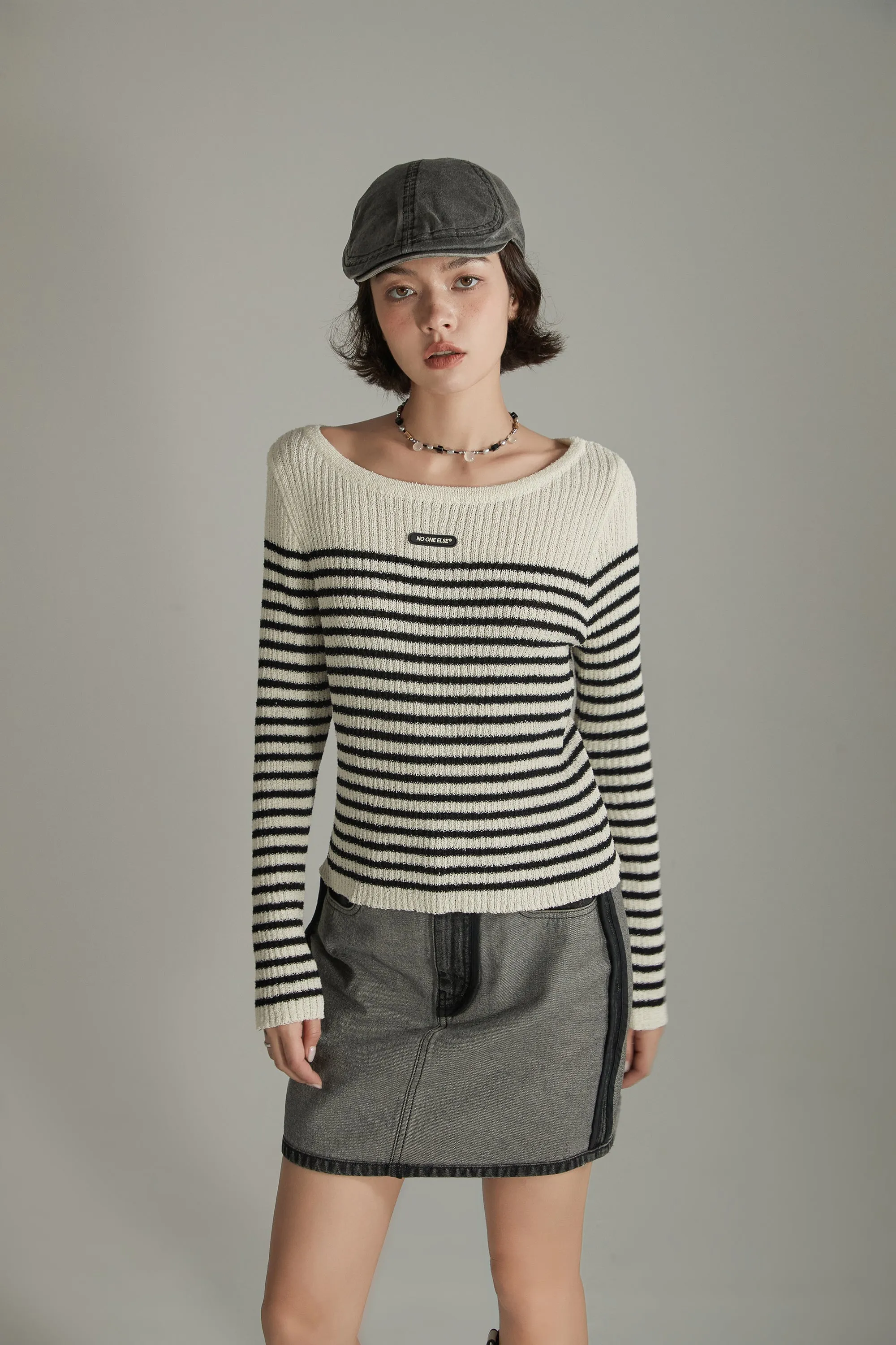 Simple Stripe Knit Sweater