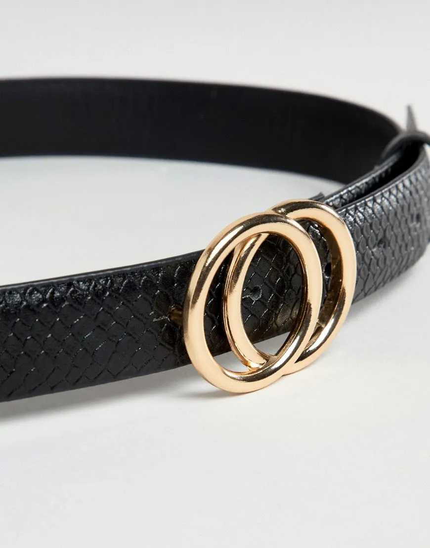 Snakeskin Embossed Double Belt