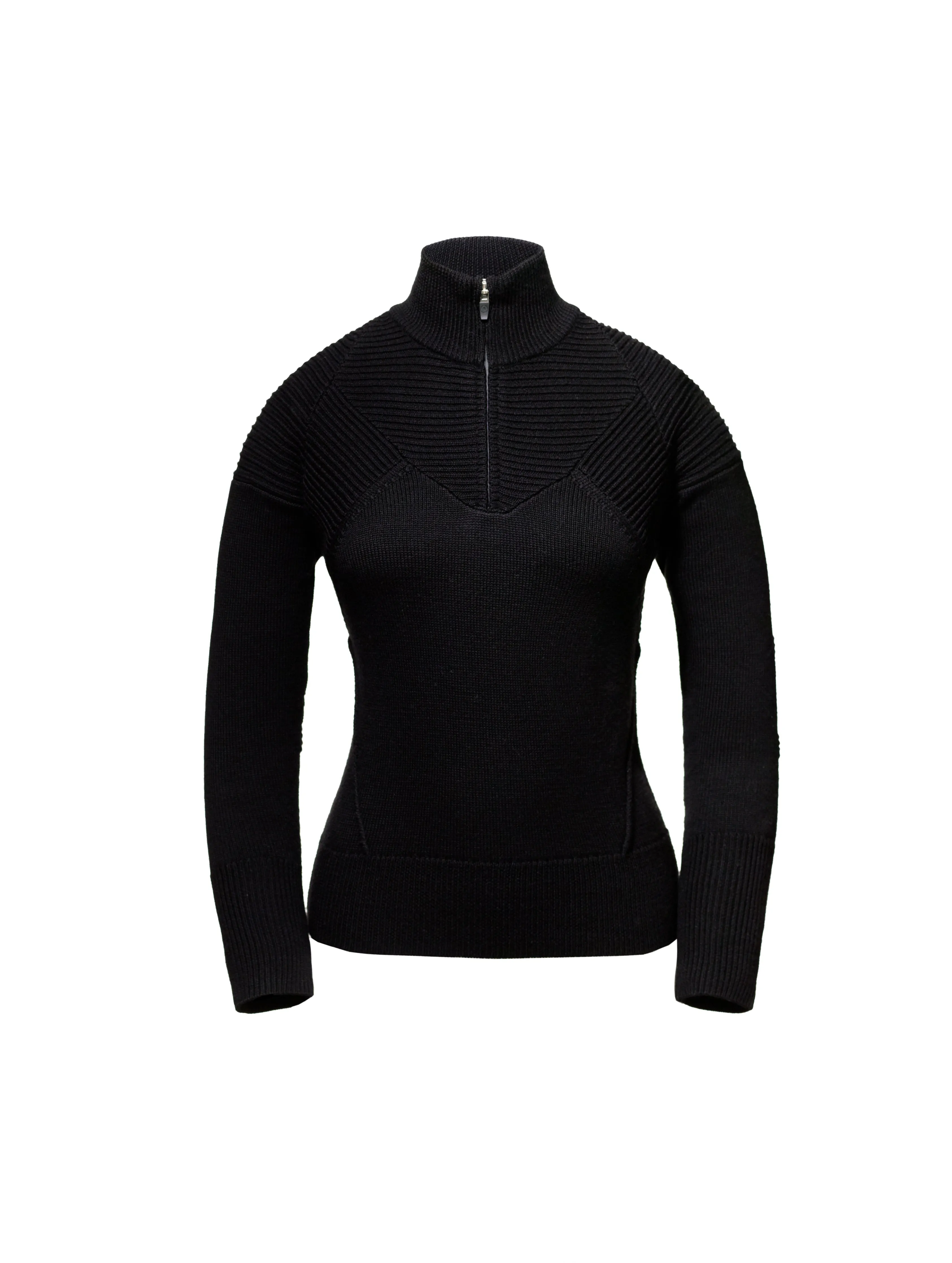 W Merino Half-Zip Sweater - Jet Black