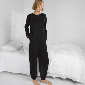 Washable Silk Long Sleeve Jogger Pant Set