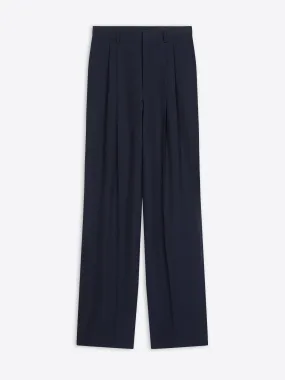 Wool straight pants