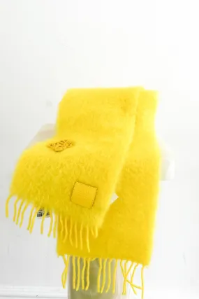 Yellow wool and mohair scarf RRP £275