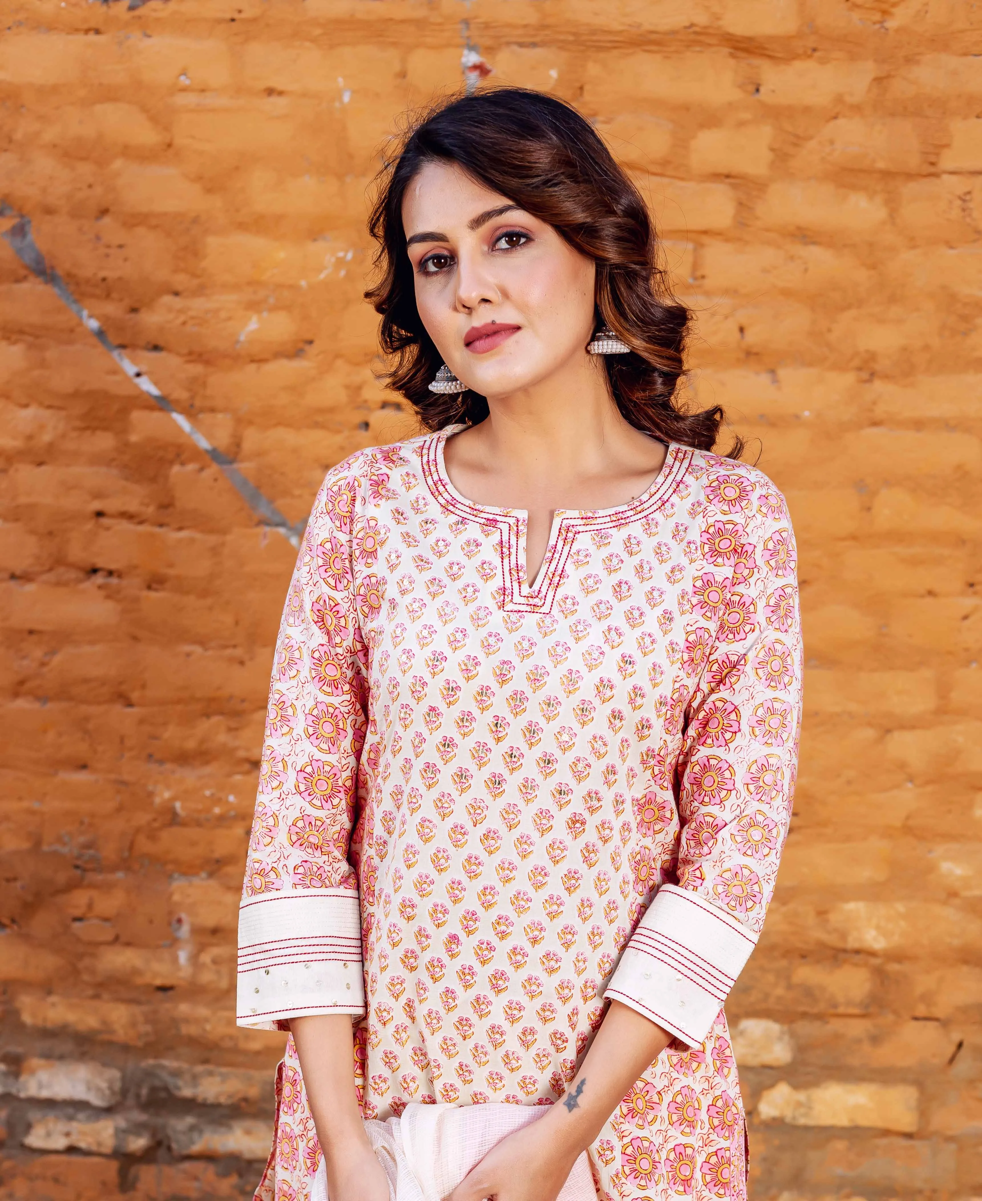 Zoya Cotton Block Printed Straight Kurta