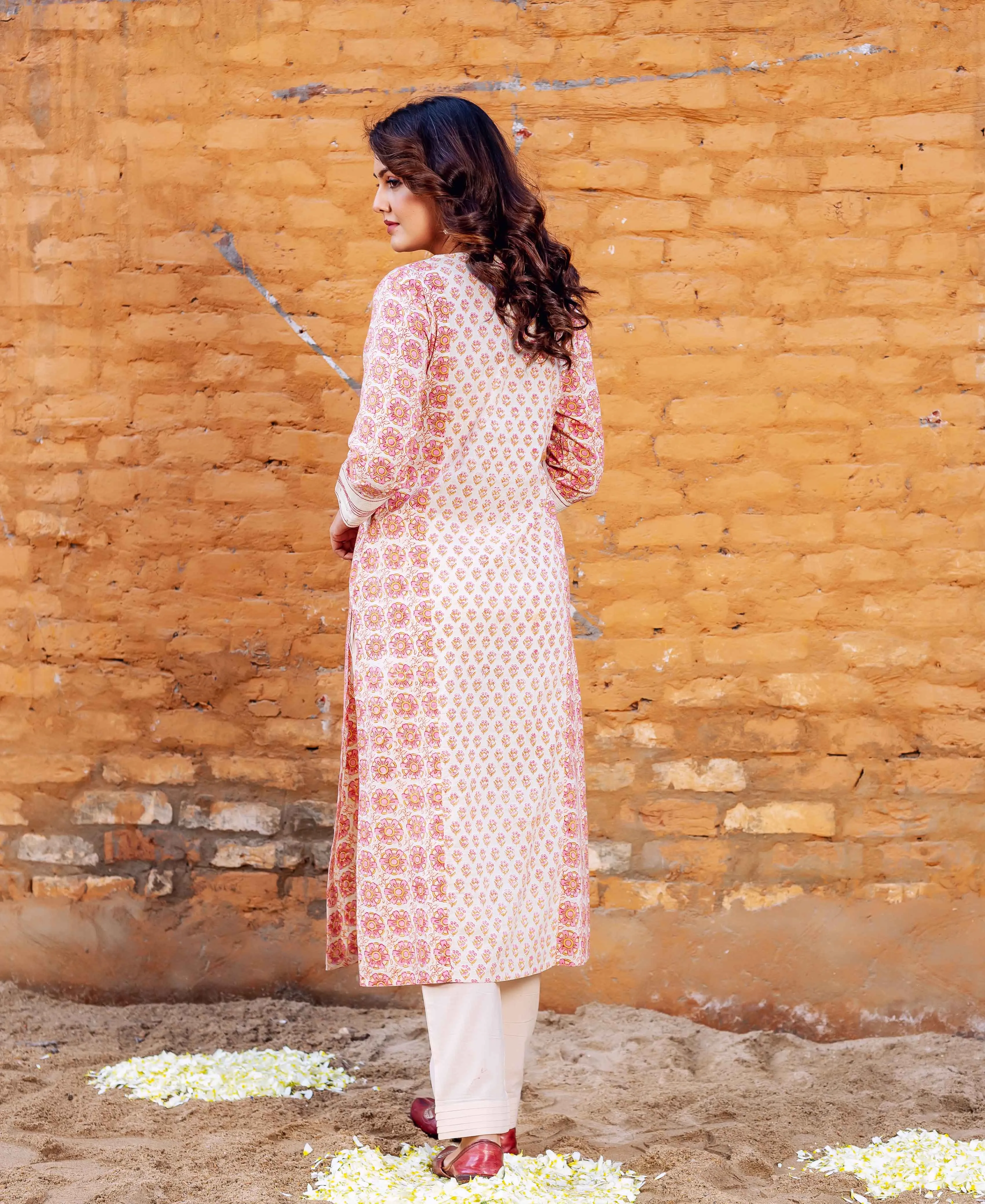 Zoya Cotton Block Printed Straight Kurta